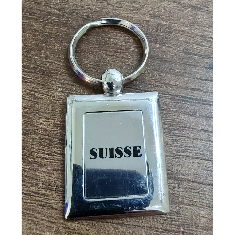 Stainless Silvertone metal Suisse Keychain Keyring Z33